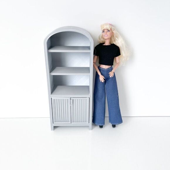 Armoire for Doll 1:6 Scale Metallic Silver Furniture 12” Barbie Integrity Blythe - Picture 7 of 7